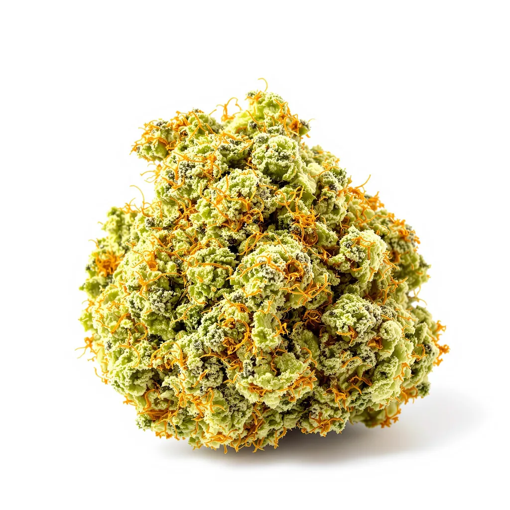 Chocolope 18% indica / 82% sativa flower with visible trichomes