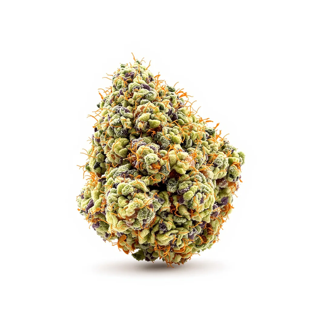 Church OG 47% indica / 53% sativa flower with visible trichomes