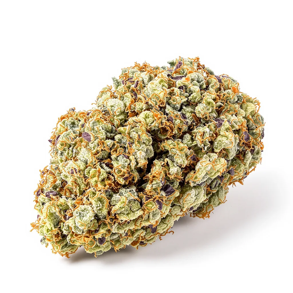 Cinex 30% indica / 60% sativa flower with visible trichomes
