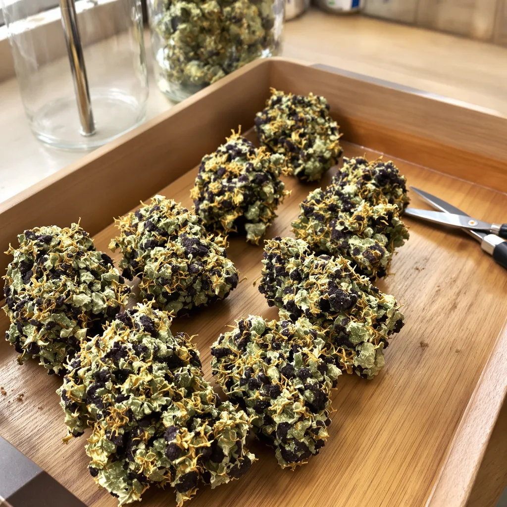Colorado Clementines 79% indica / 21% sativa flower with visible trichomes