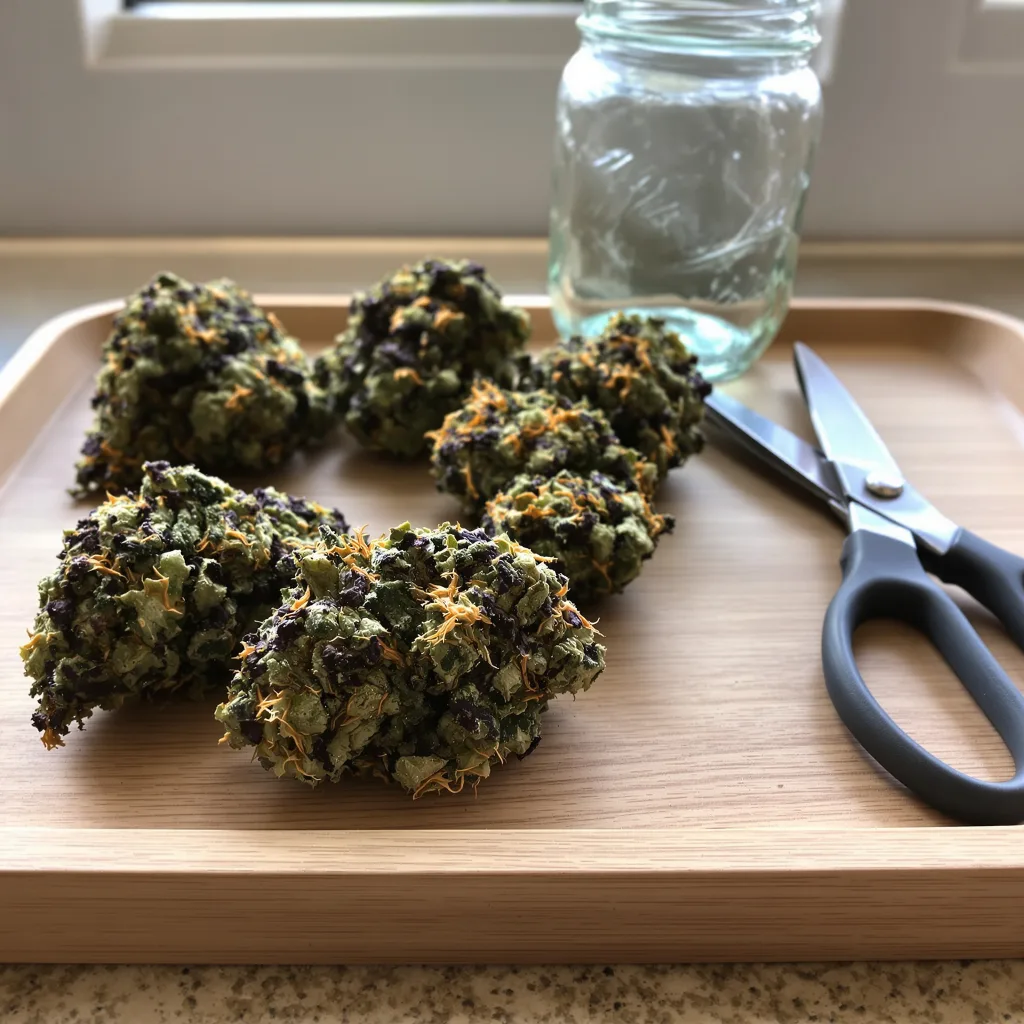 Cookies Kush 84% indica / 16% sativa flower with visible trichomes
