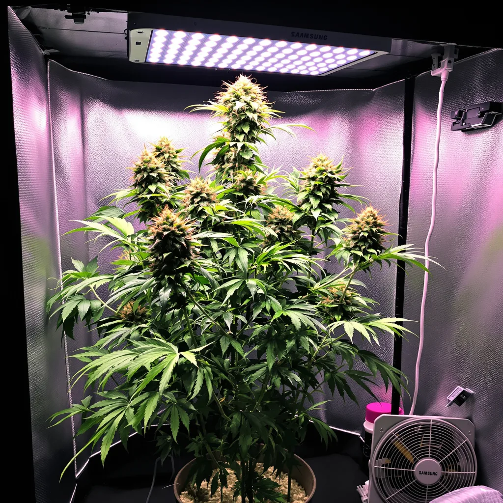 Corkscrew cannabis plant in flowering stage — 120-180 cm feminised