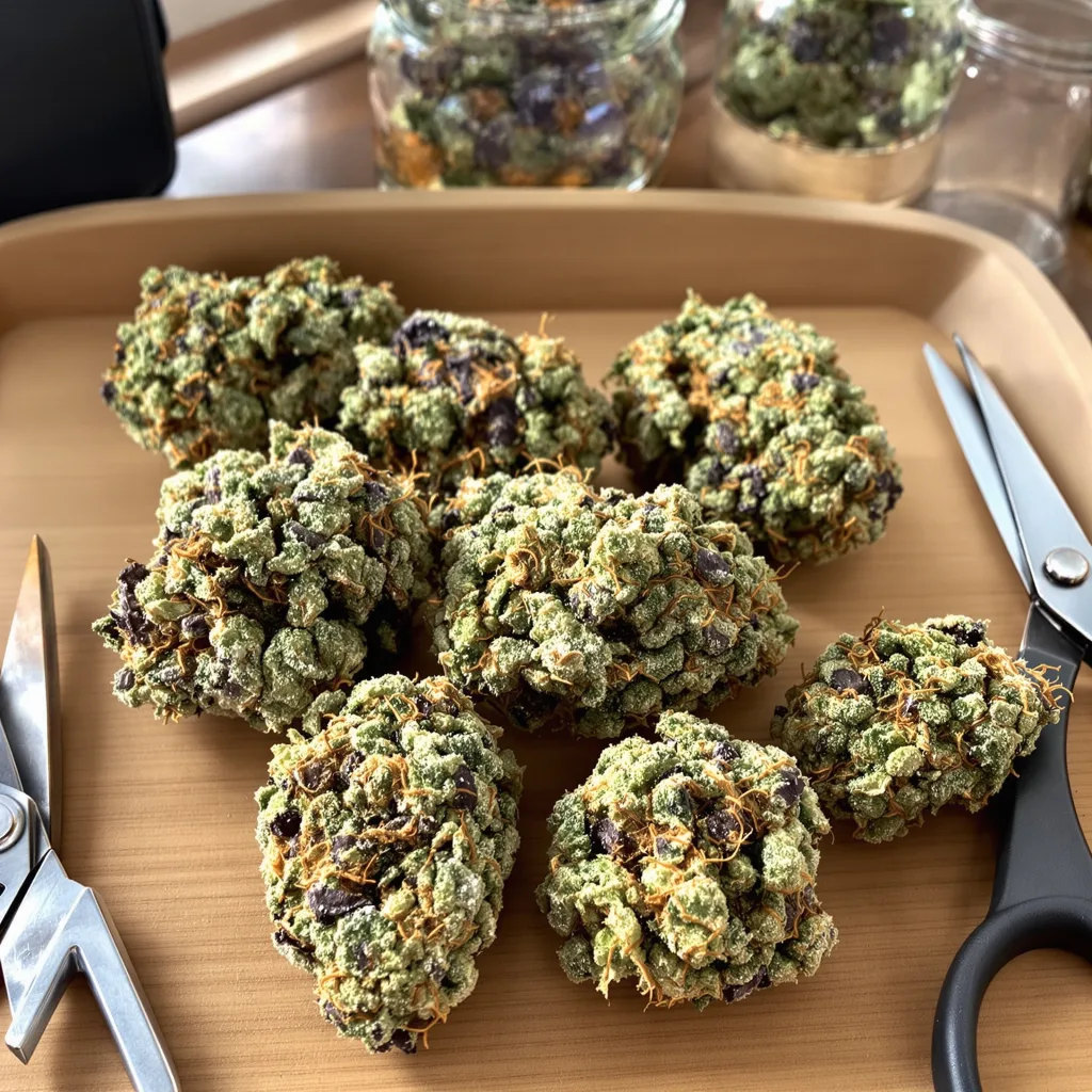 Corleone Kush 50% indica / 50% sativa flower with visible trichomes