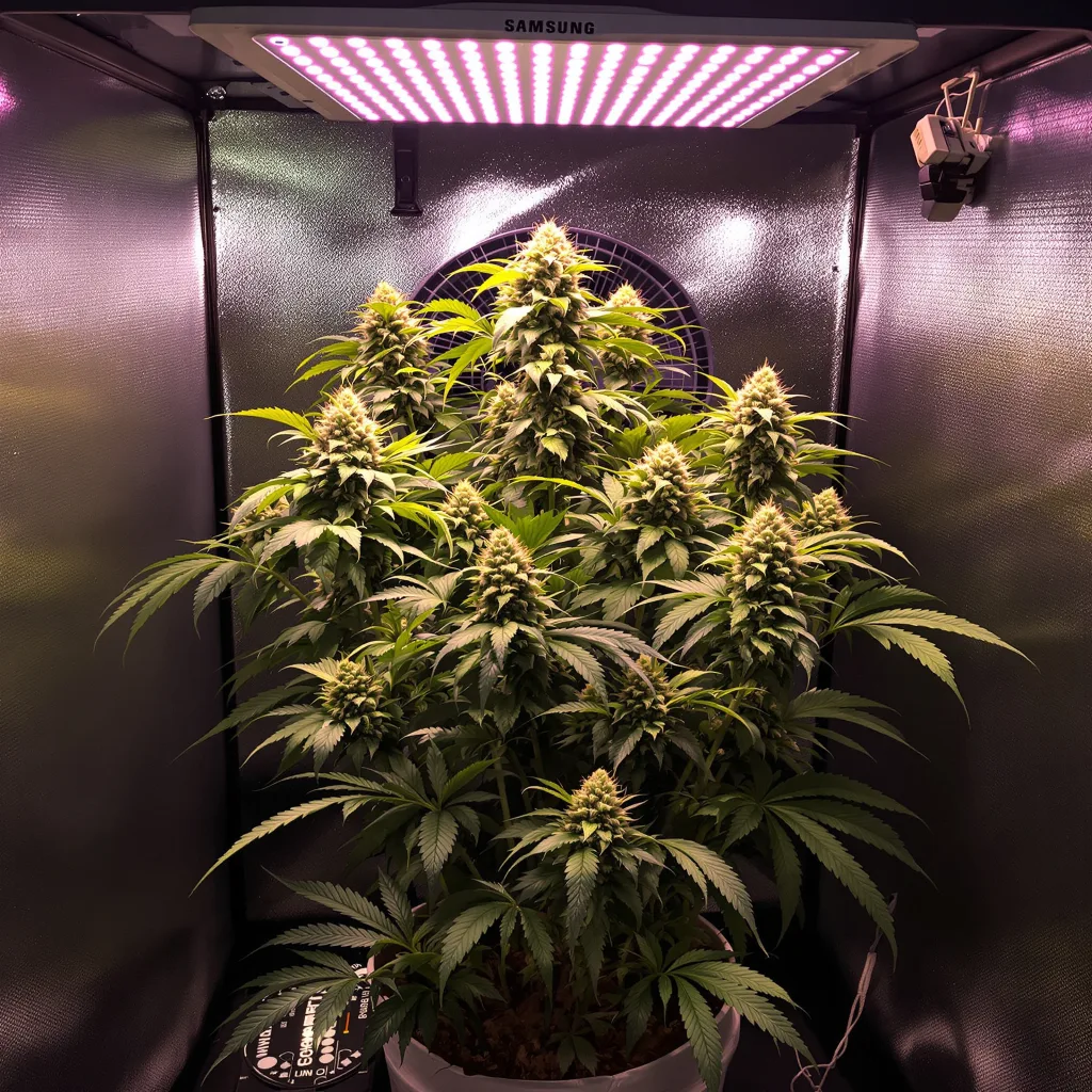 Cream cannabis plant in flowering stage — 60-100 cm autoflower
