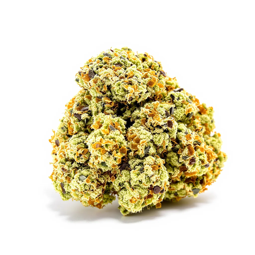 Dancehall CBD 46% indica / 54% sativa flower with visible trichomes