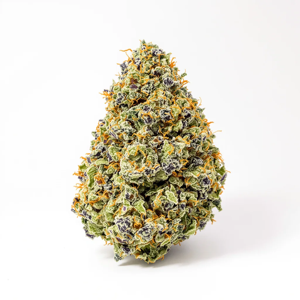 Dank Sinatra 52% indica / 48% sativa flower with visible trichomes