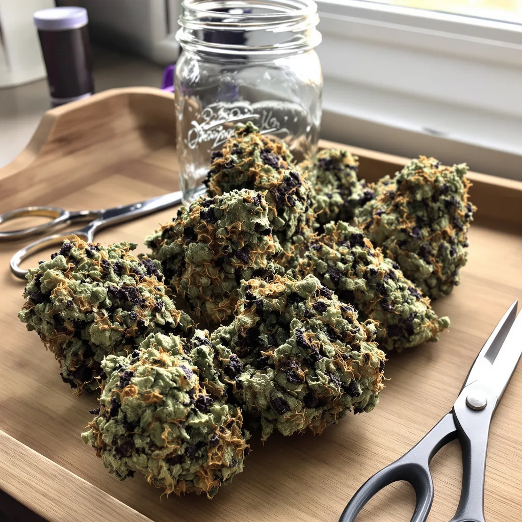 Danky Doodle 86% indica / 14% sativa flower with visible trichomes