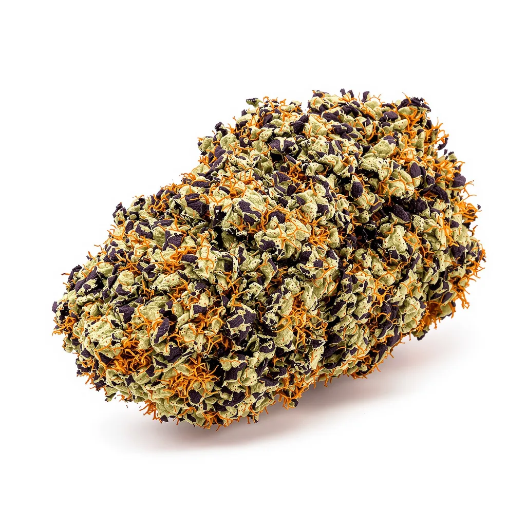 Dark Star 100% indica / 50% sativa flower with visible trichomes