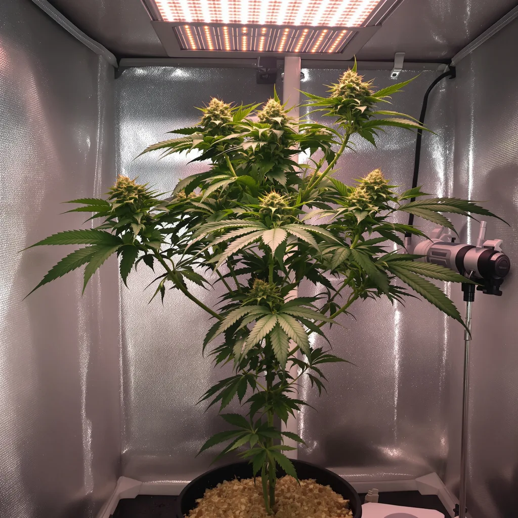 Dawgfather OG cannabis plant in flowering stage — 60-100 cm autoflower