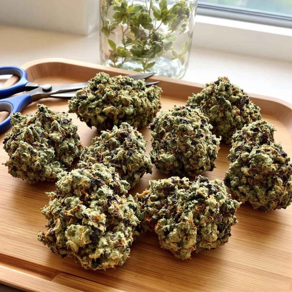 Dawgfather OG 88% indica / 12% sativa flower with visible trichomes