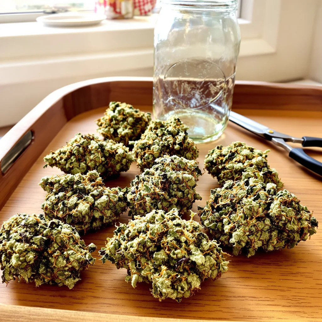 Diamond OG 50% indica / 40% sativa flower with visible trichomes