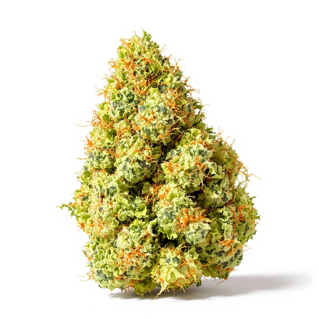 Diesel Power 5% indica / 95% sativa flower with visible trichomes