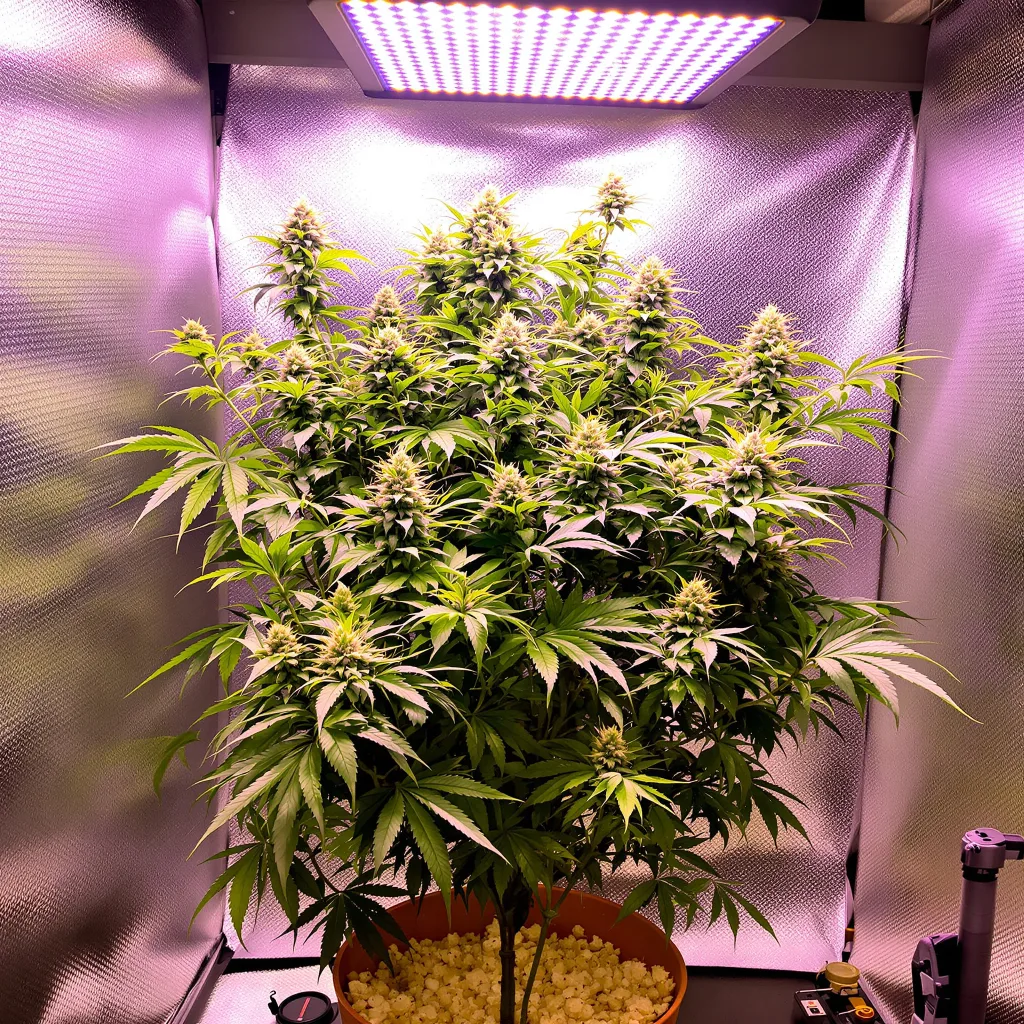 Dinachem cannabis plant in flowering stage — 60-100 cm autoflower