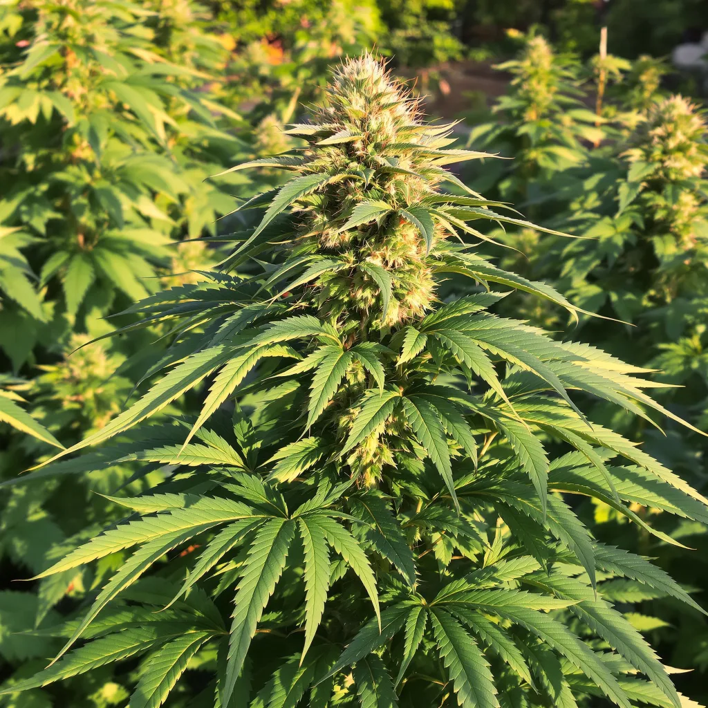 Dosi Punch 86% indica / 14% sativa flower with visible trichomes