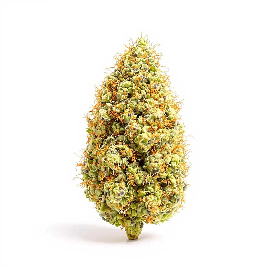 Double Dream 16% indica / 84% sativa flower with visible trichomes