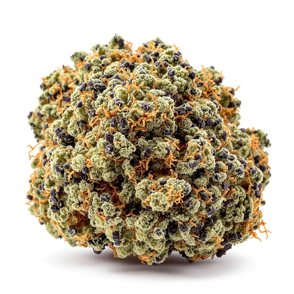 Double OG 85% indica / 15% sativa flower with visible trichomes