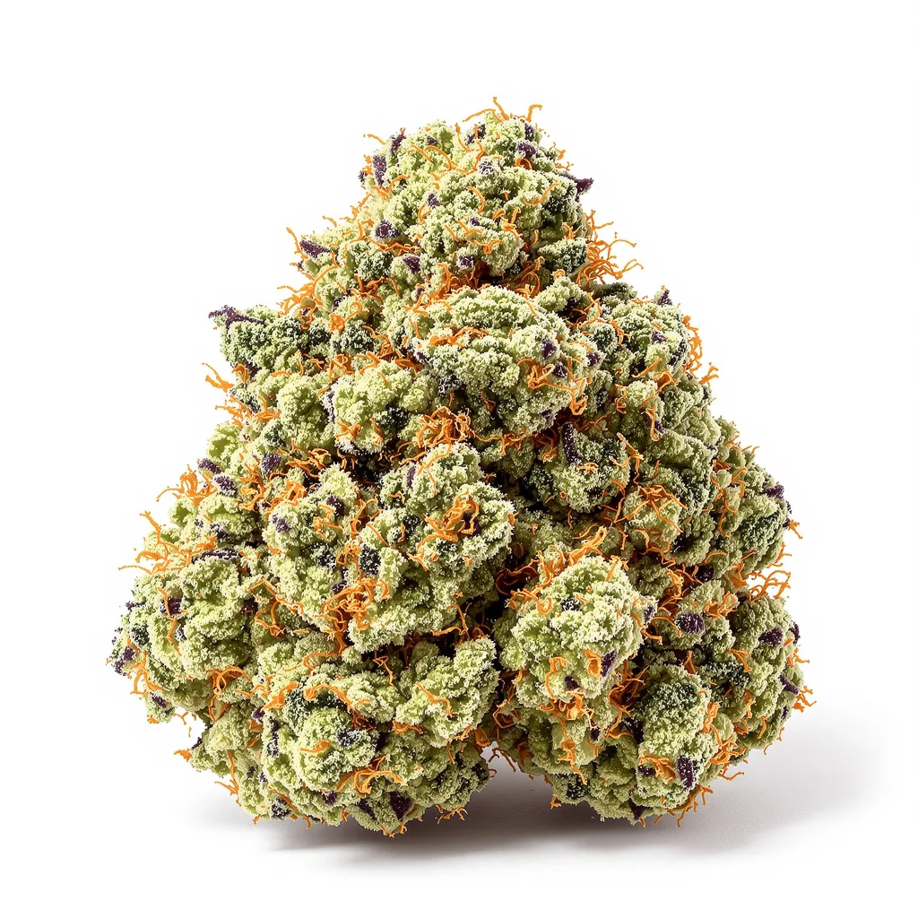 Dr. Who 50% indica / 40% sativa flower with visible trichomes