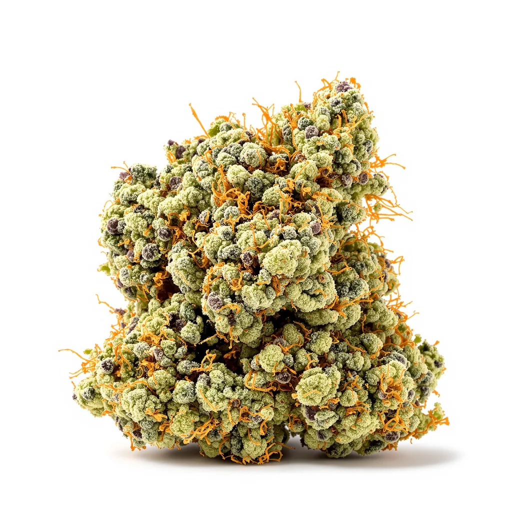 Dragon's Breath 50% indica / 50% sativa flower with visible trichomes