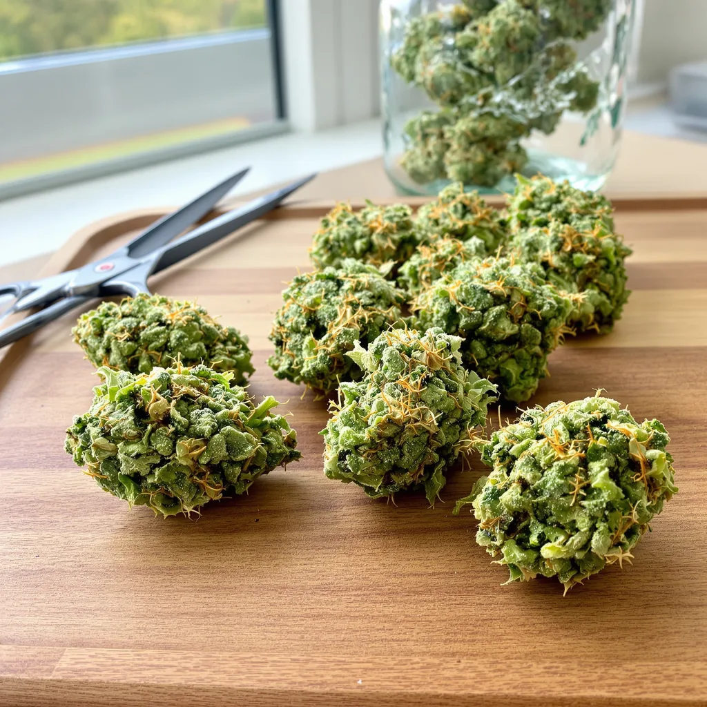 Durban Poison 50% indica / 90% sativa flower with visible trichomes