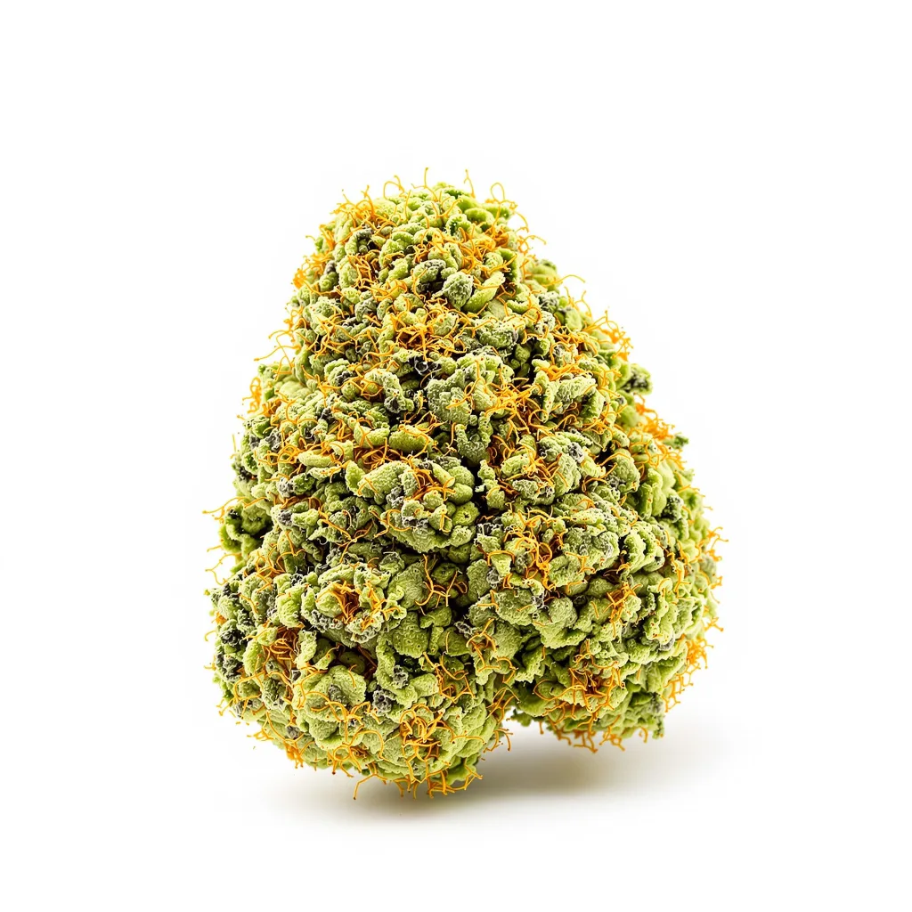 Dutch Hawaiian 12% indica / 88% sativa flower with visible trichomes