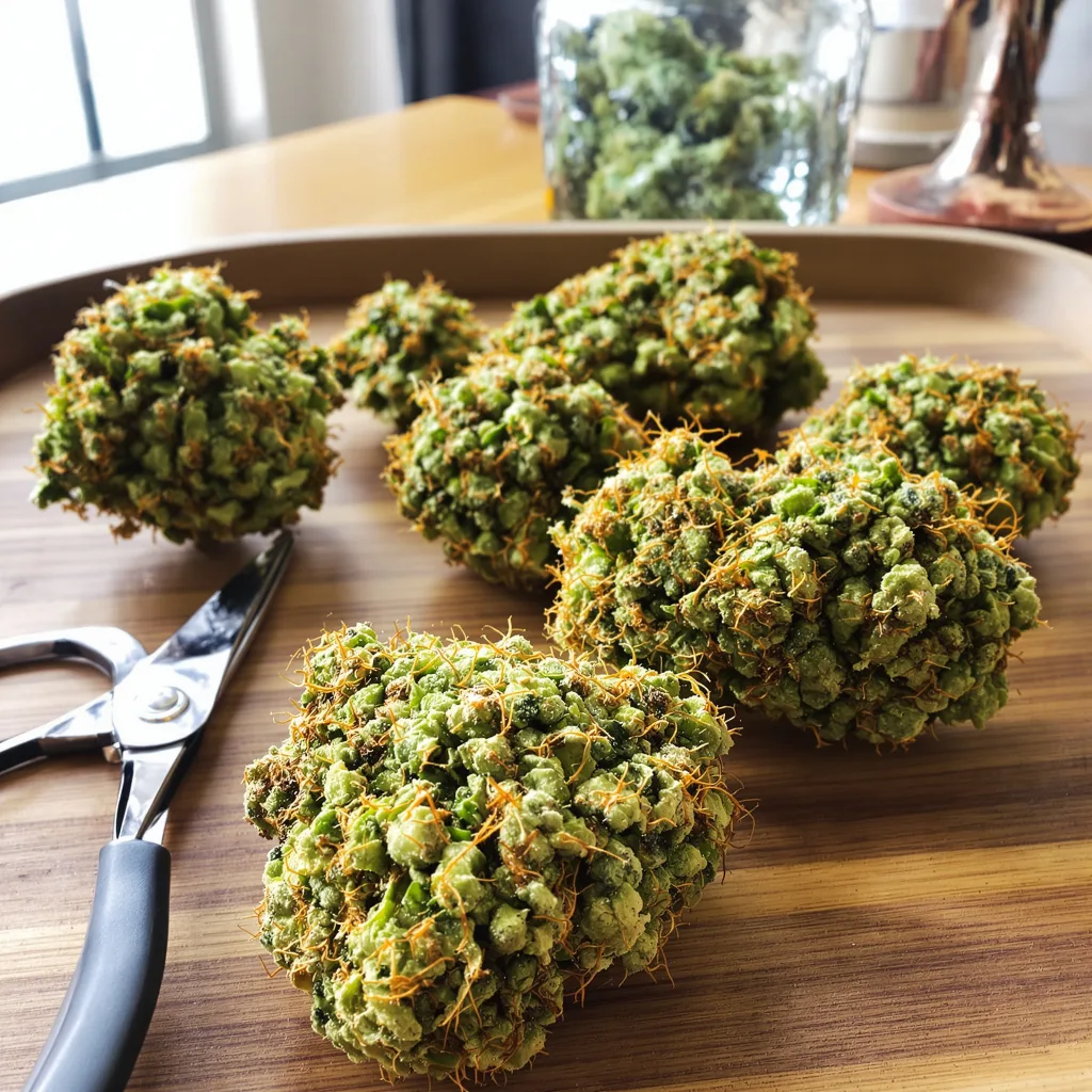East Coast Sour Diesel 24% indica / 76% sativa flower with visible trichomes