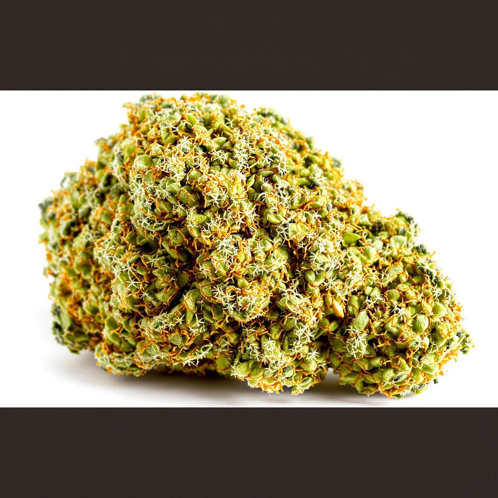 East Coast Sour Diesel 24% indica / 76% sativa flower with visible trichomes