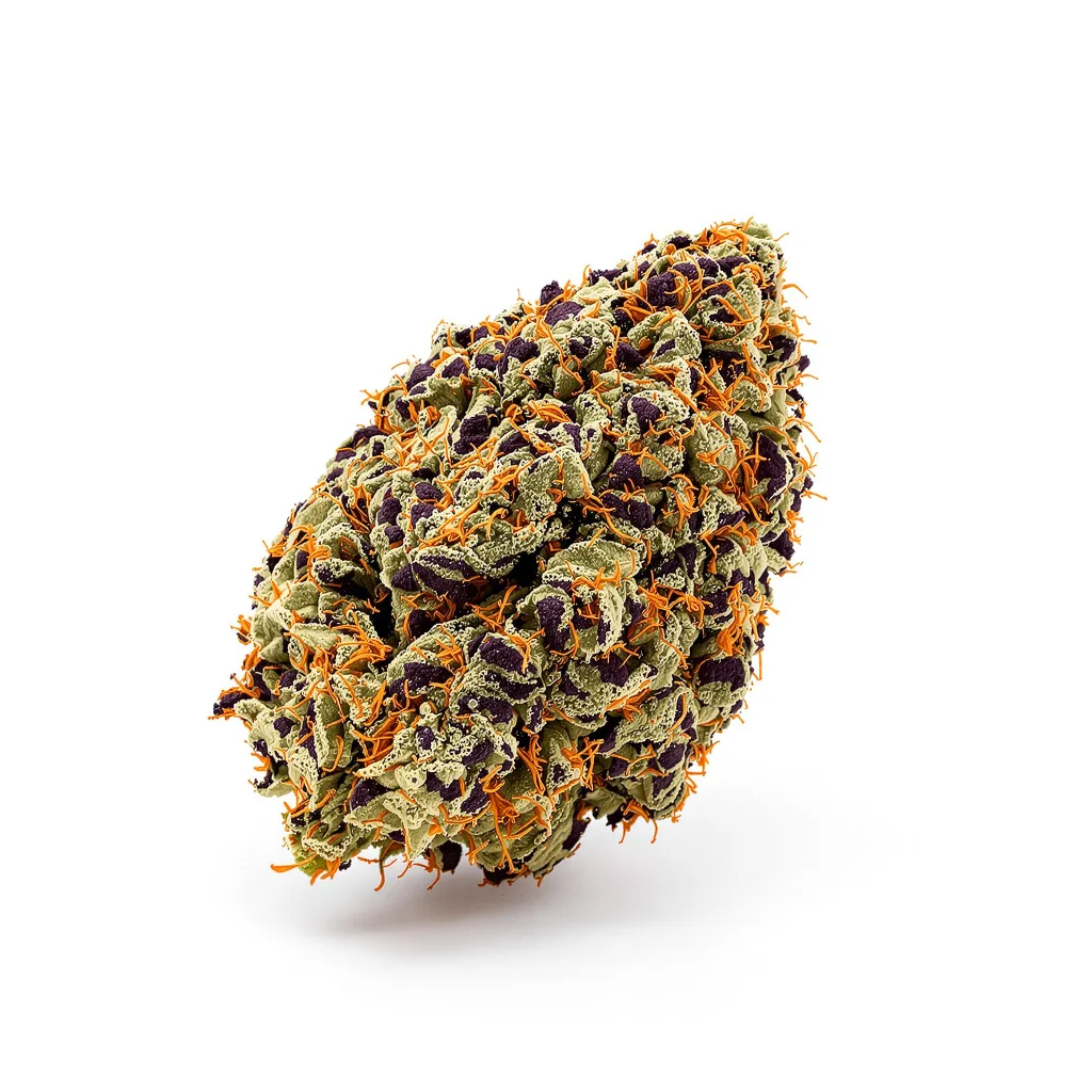 El Jefe 74% indica / 26% sativa flower with visible trichomes