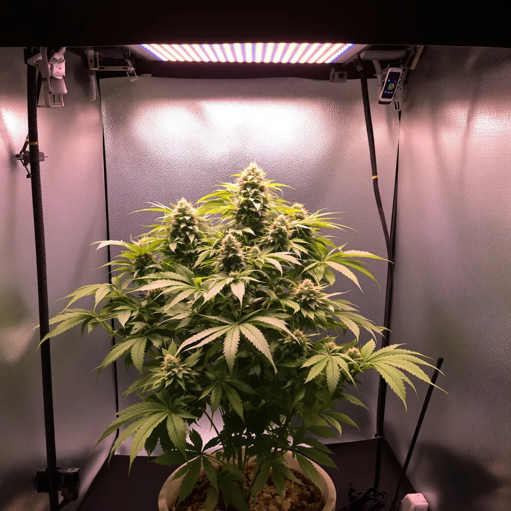 Enemy of the State cannabis plant in flowering stage — max. 150 cm feminised