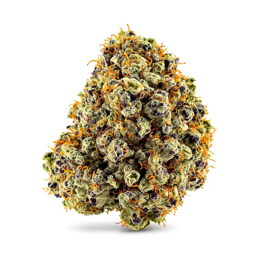 Eran Almog 85% indica / 15% sativa flower with visible trichomes