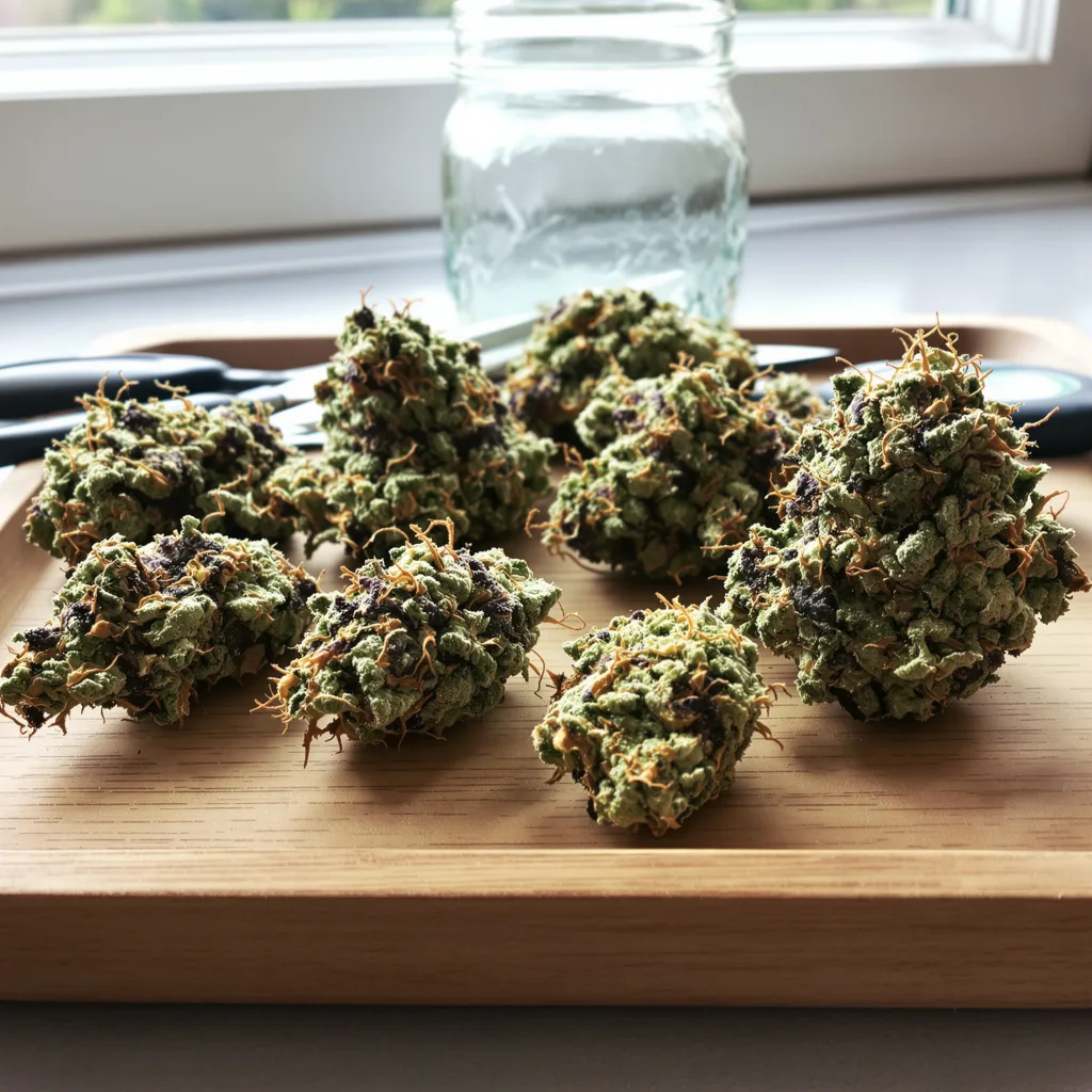 Euphoria Cookies 38% indica / 62% sativa flower with visible trichomes