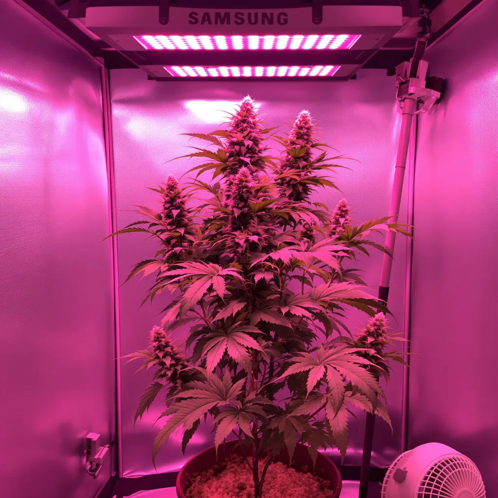 Fat Purple cannabis plant in flowering stage — 60-100 cm autoflower