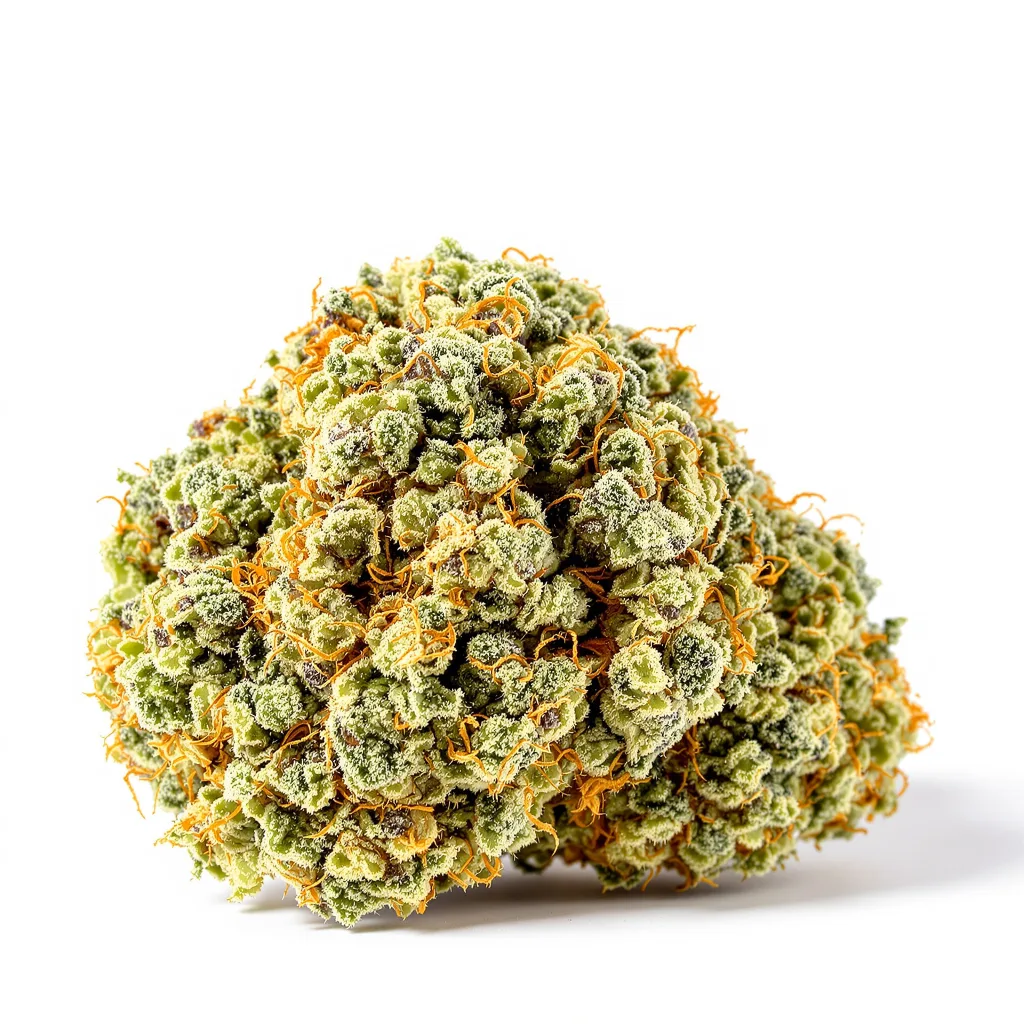Four Star General 62% indica / 38% sativa flower with visible trichomes
