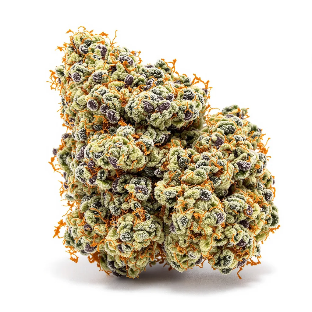 Frosty 45% indica / 55% sativa flower with visible trichomes