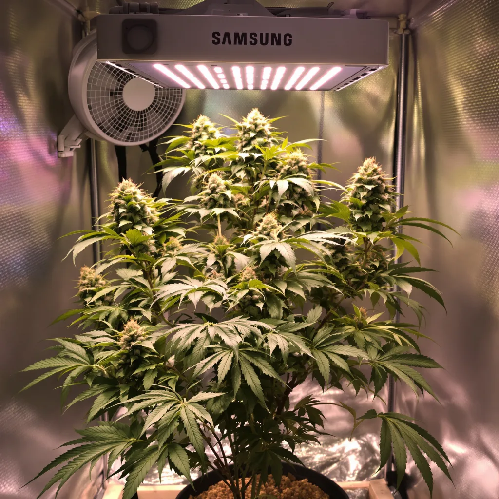 Fruity Widow cannabis plant in flowering stage — 60-100 cm autoflower