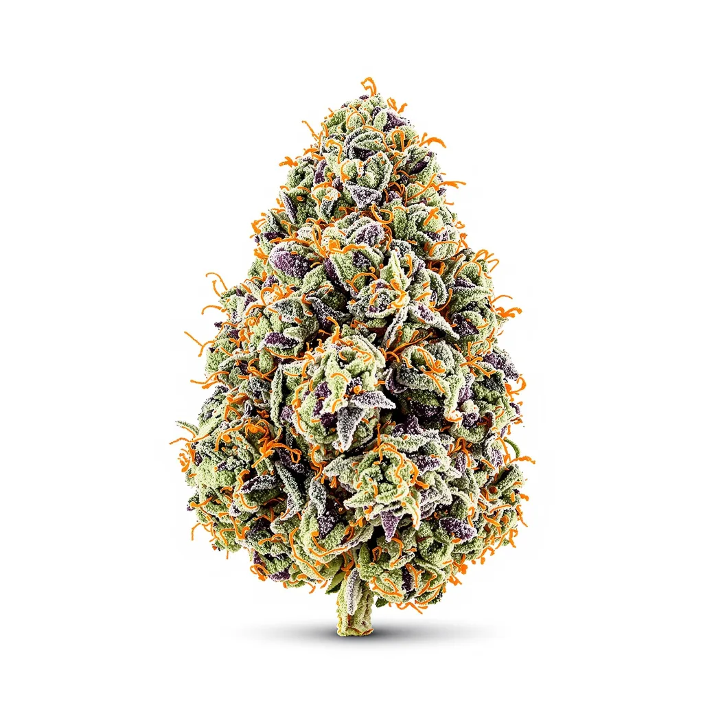 G.O.A.T Mixpack 45% indica / 55% sativa flower with visible trichomes