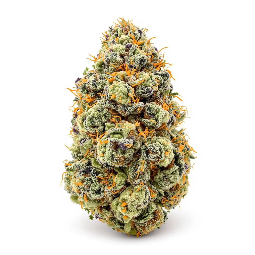 Game Changer 60% indica / 40% sativa flower with visible trichomes