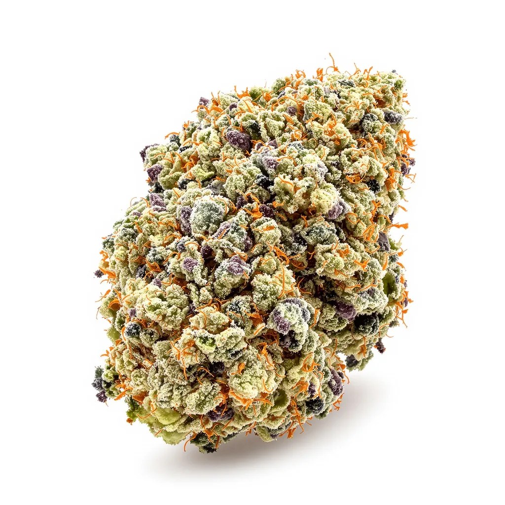 Gatekeeper OG 57% indica / 43% sativa flower with visible trichomes