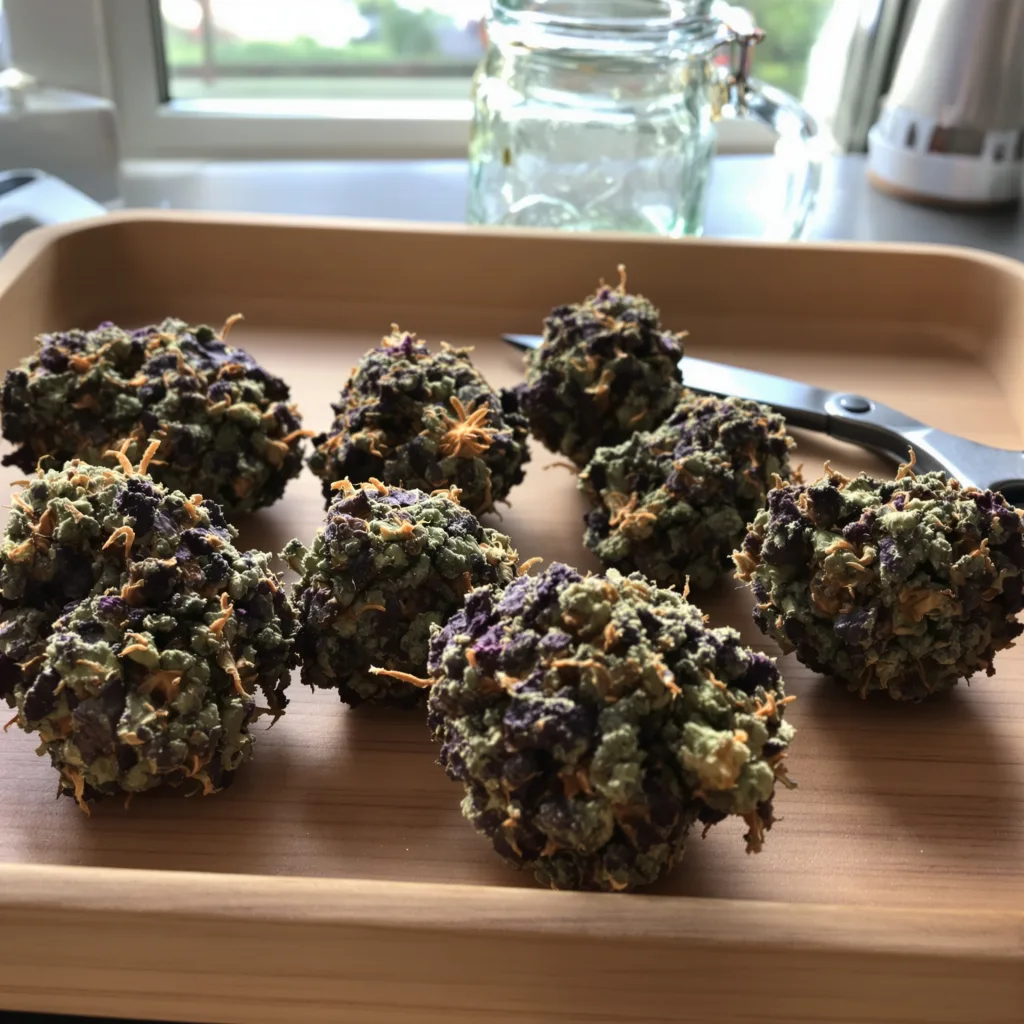 Gator Breath 88% indica / 12% sativa flower with visible trichomes