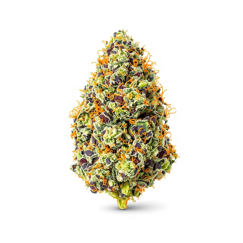 Ghost OG 75% indica / 50% sativa flower with visible trichomes