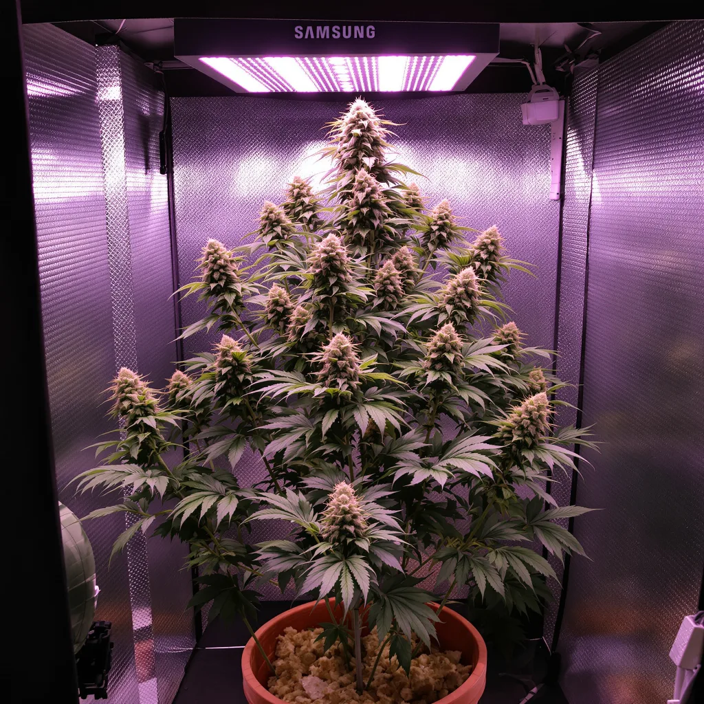 Girl Scout Cookies cannabis plant in flowering stage — up to ~122 cm (from seed) feminised