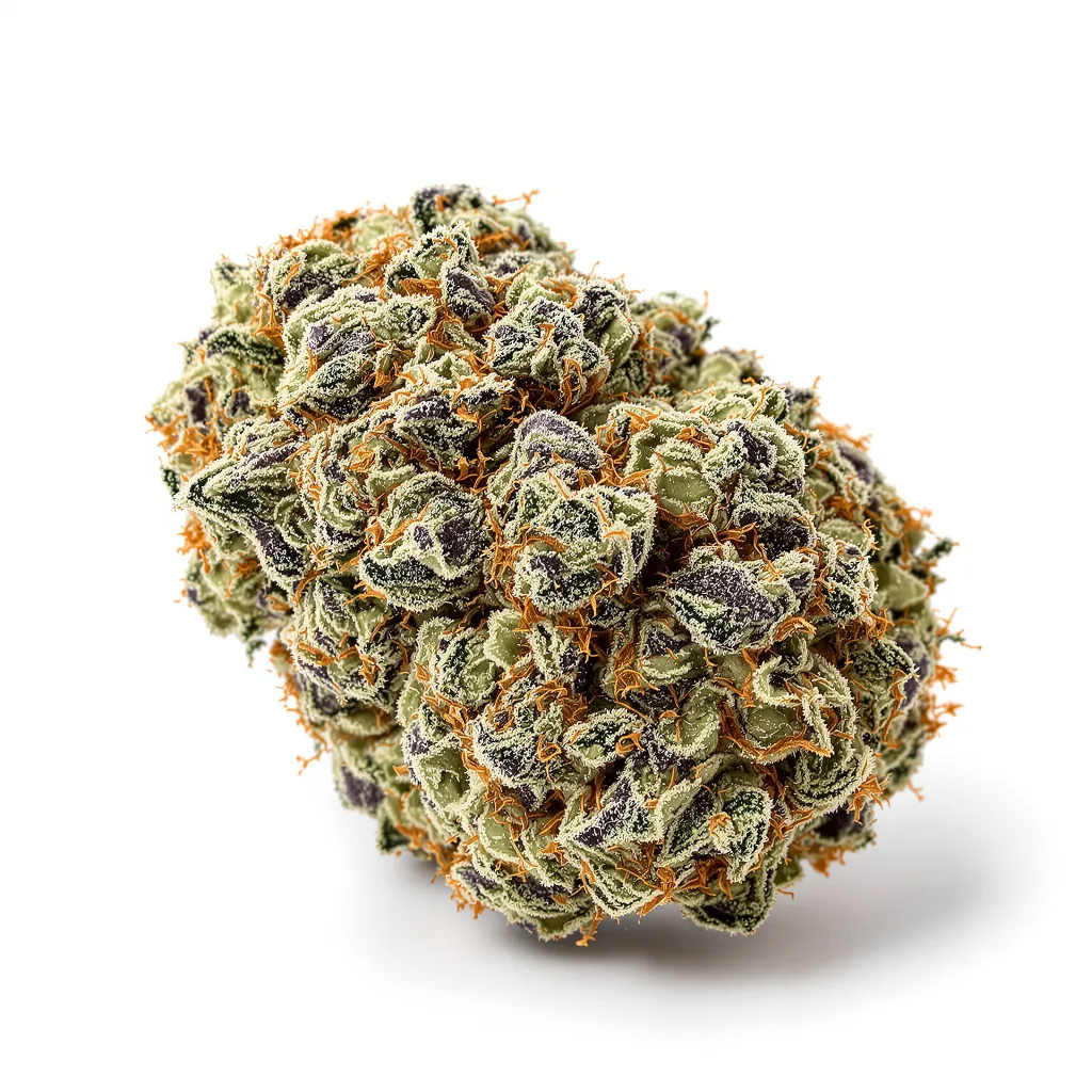 Go Time 53% indica / 47% sativa flower with visible trichomes