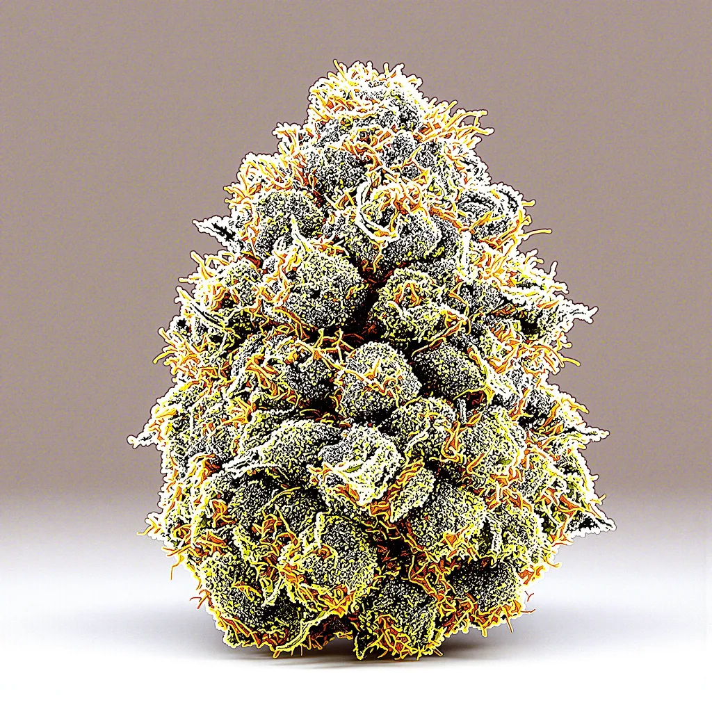 Goat Milk 36% indica / 64% sativa flower with visible trichomes