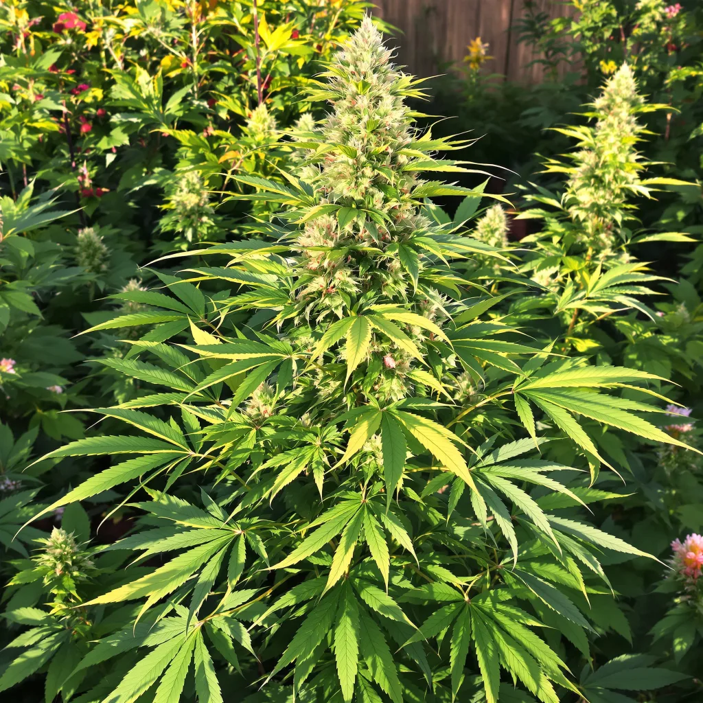 Gobbilygoo 68% indica / 32% sativa flower with visible trichomes