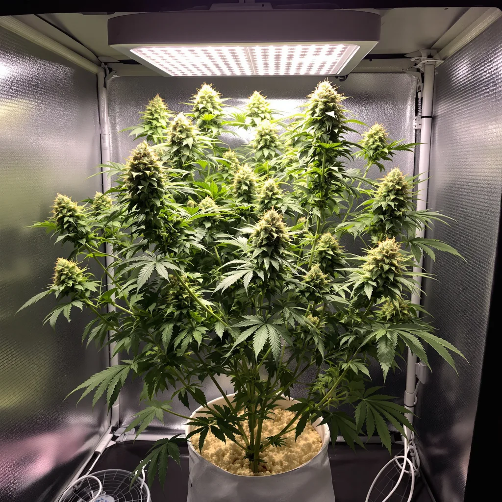 God Bud cannabis plant in flowering stage — 120-180 cm feminised