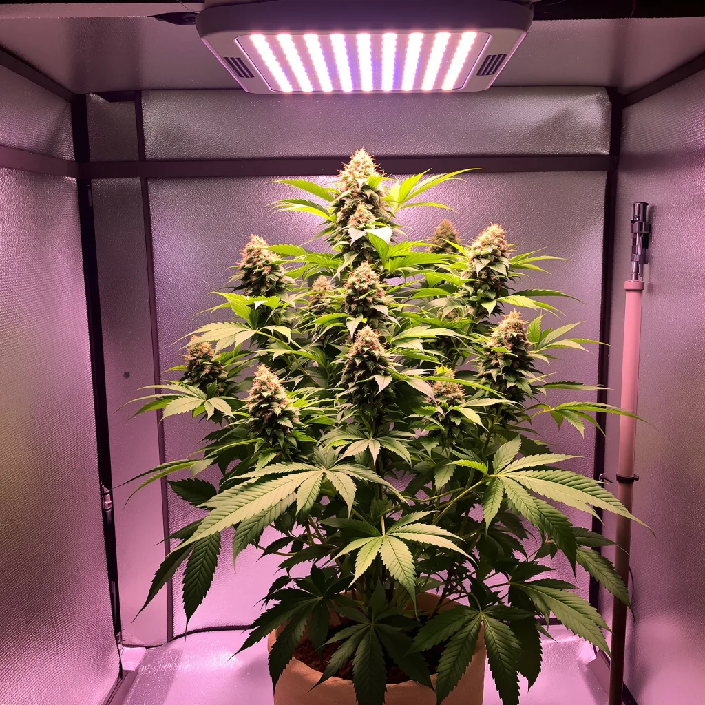 God's Gift cannabis plant in flowering stage — 90-130 cm feminised