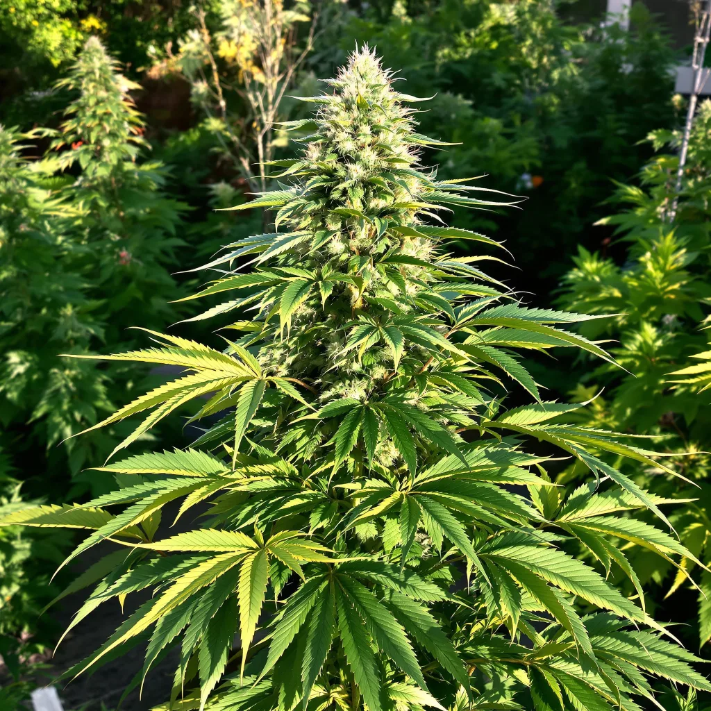 God's Gift 90% indica / 10% sativa flower with visible trichomes