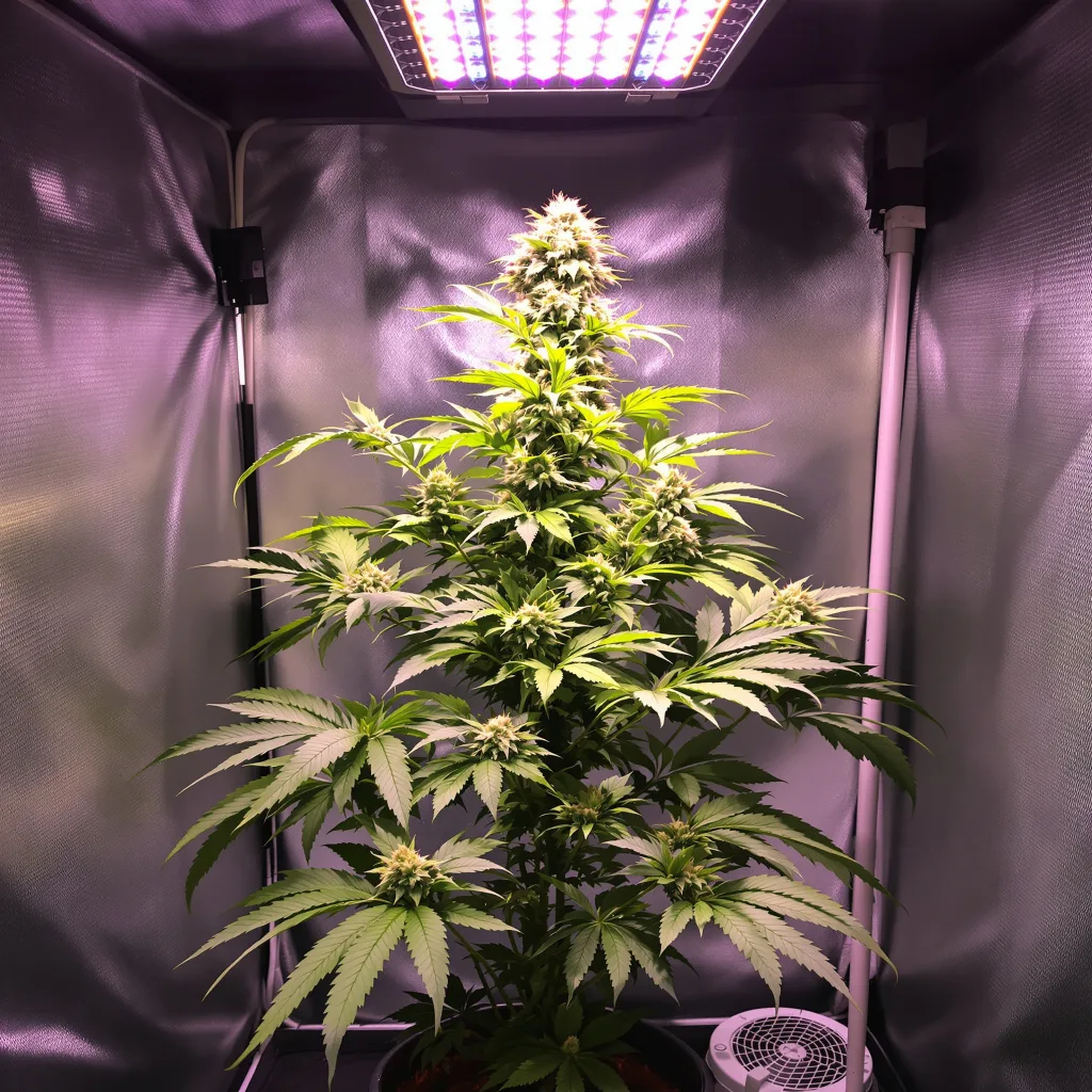 God's Treat cannabis plant in flowering stage — 60-100 cm autoflower