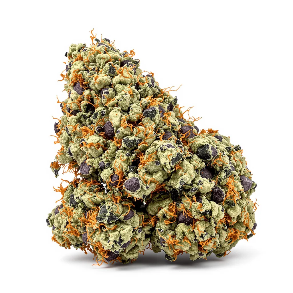 God’s Treat 78% indica / 22% sativa flower with visible trichomes