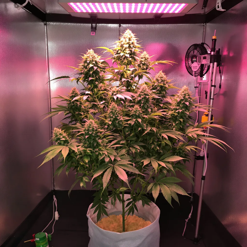 Godfather Purple Kush cannabis plant in flowering stage — 120-180 cm feminised