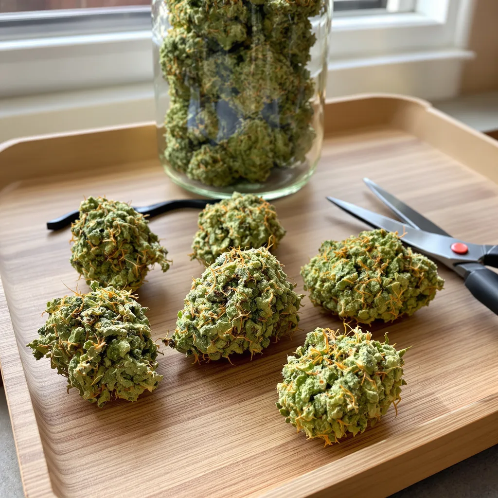Golden Gate Haze 6% indica / 94% sativa flower with visible trichomes